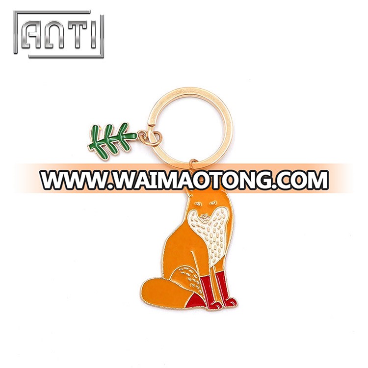 Dog Shape Custom Metal Keychain Logo