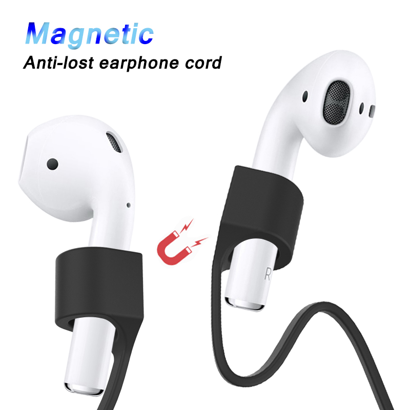 Magnetic Headphone Cord For Airpods 1 2 Anti lost Silicone Rope Strap For Apple Earphone Accessory Air Pod Wire Soft Cable