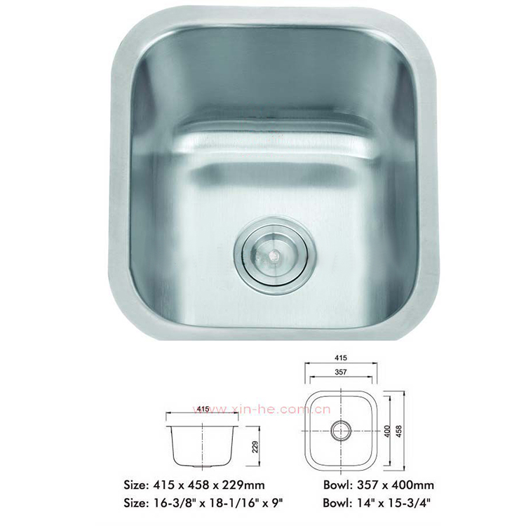 Single Bowl Stainless Steel Sink For Mini Food Wash Basin