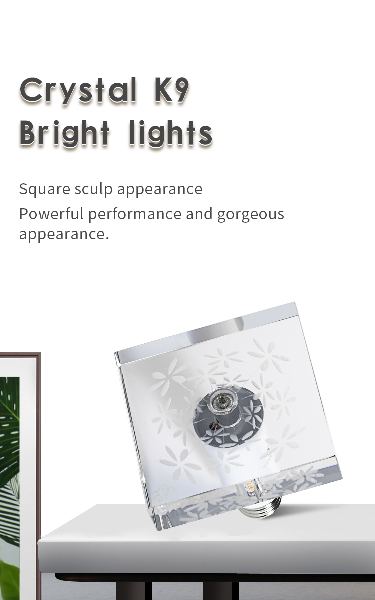 New Product 3000K E12 E14  E26 E27 B22 5W Crystal Decorative Led Bulb with Square inside picture