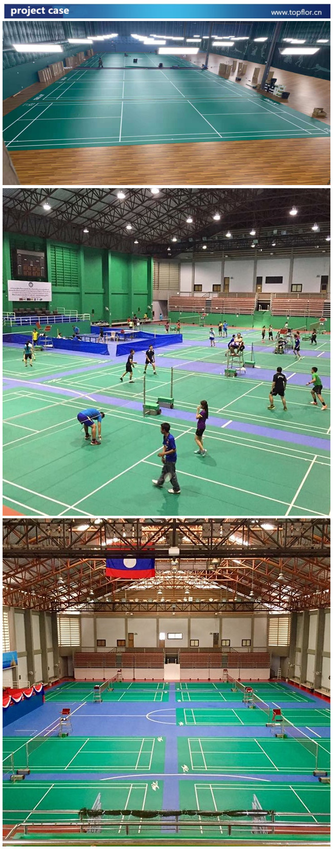 Indoor sports flooring used for badminton court flooring