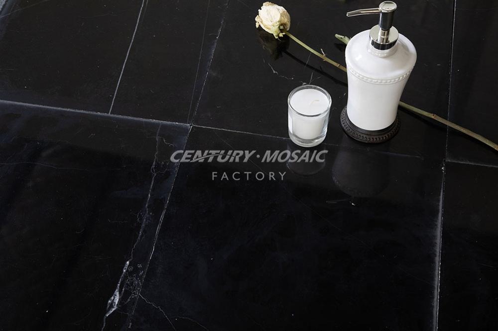 12x24 polished Black with White Veins Tile Nero Marquina Black marble Tile