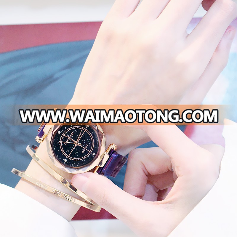 Tik Tok Magnet Stone Starry Sky Women Watches Student Fashion & Casual Elegant Quartz Watch Ladies Watch