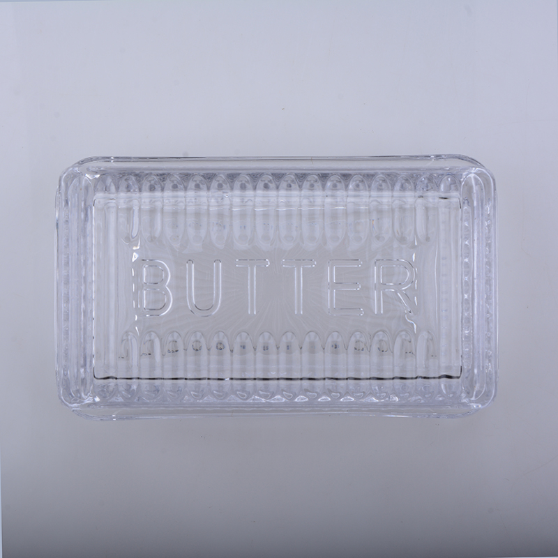 home basic clear glass butter dish