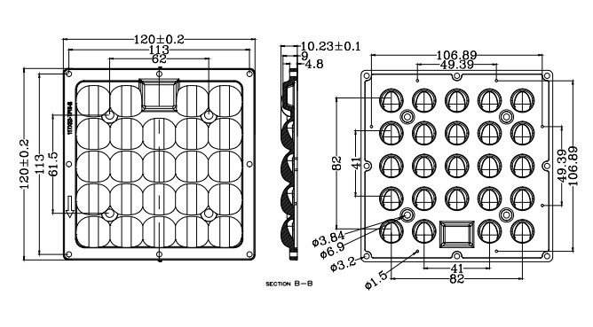 smd 5050 24 in 1 multi led PC street light lens