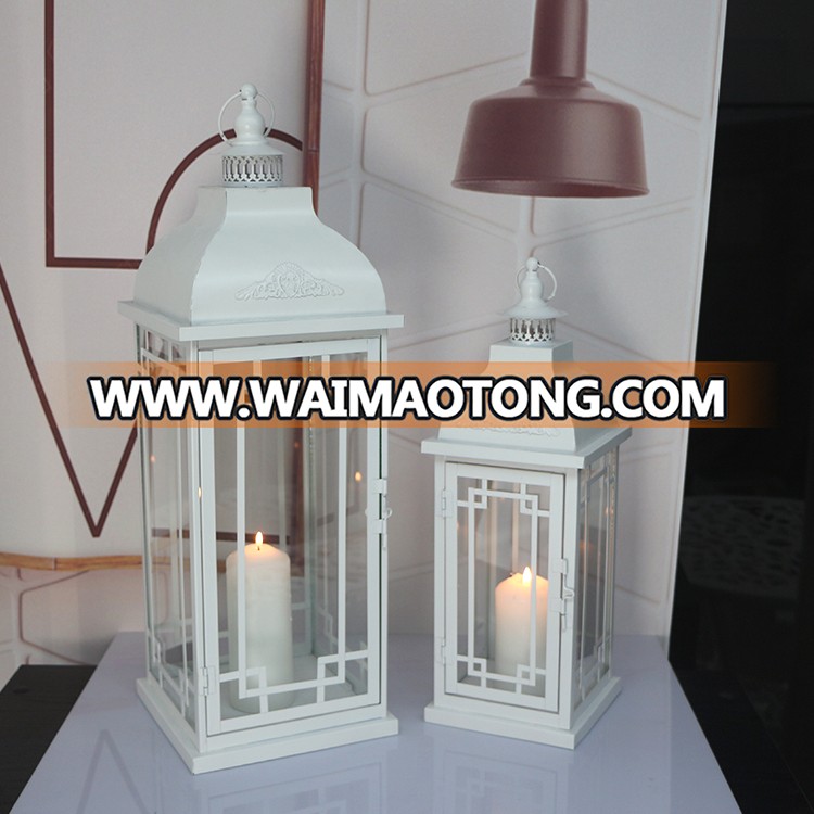 Set Of 3 new design romantic  white metal modern lantern