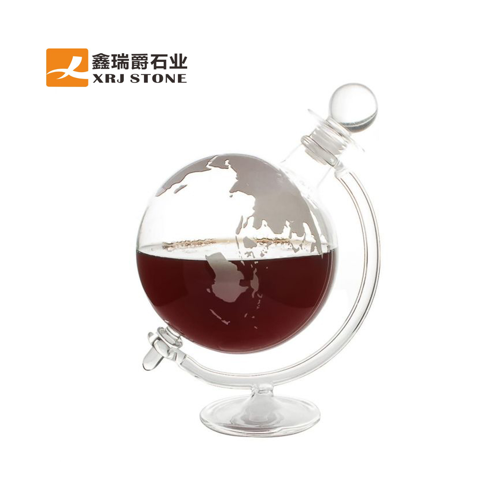 Factory Direct Sale World Etched Globe Decanter Antique Ship Glasses Whiskey Decanter Set