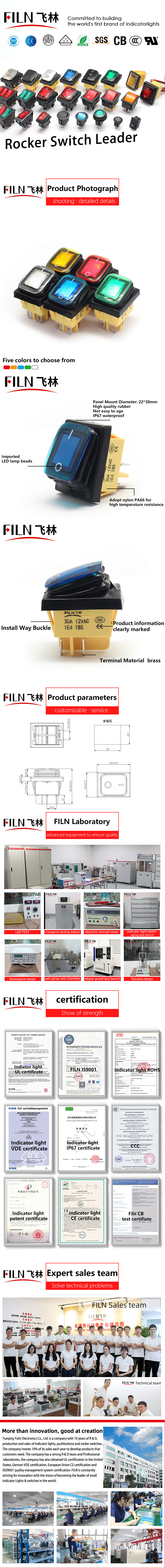 Waterproof  ON-OFF  4pins KCD4 22*30MM panel size switch  common surface 30A/12V t85 illuminated rocker switch