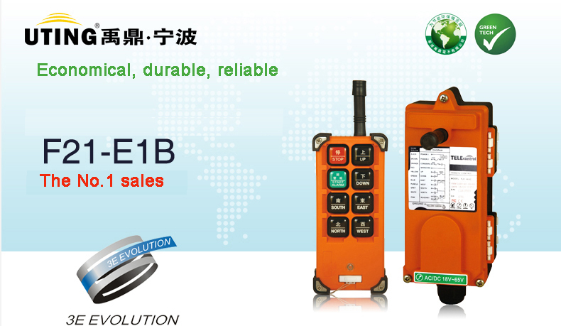 TELEcontrol F21-E1B cheap price and quality wide voltage wireless radio remote control  for crane industry and hoist