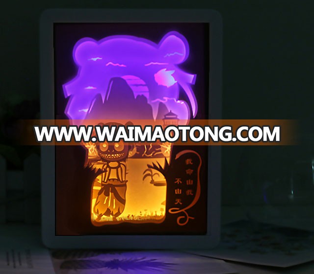 LED 3D Fancy decoration ODM /OEM shadow lamp led night light paper carving light for bedroom