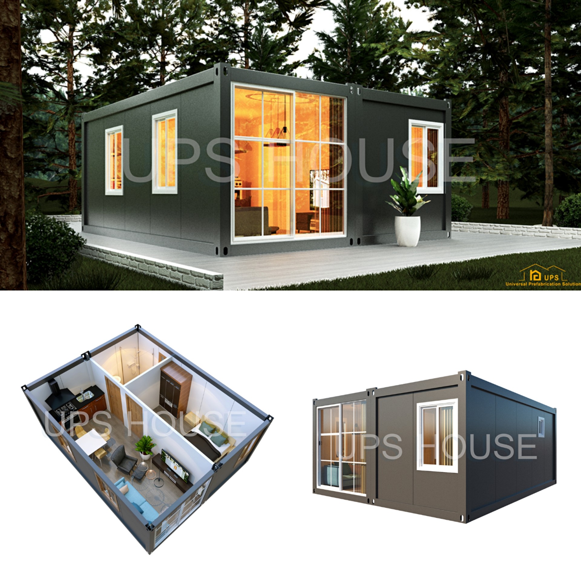 2020 UPS new tech fast construction projects low cost real estate container houses prefabricated office building