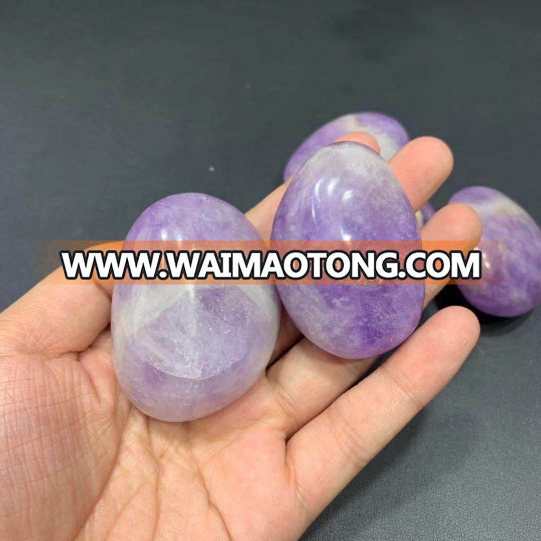 wholesale natural dream amethyst crystal palm purple crystal stone palm crystal craft for decoration