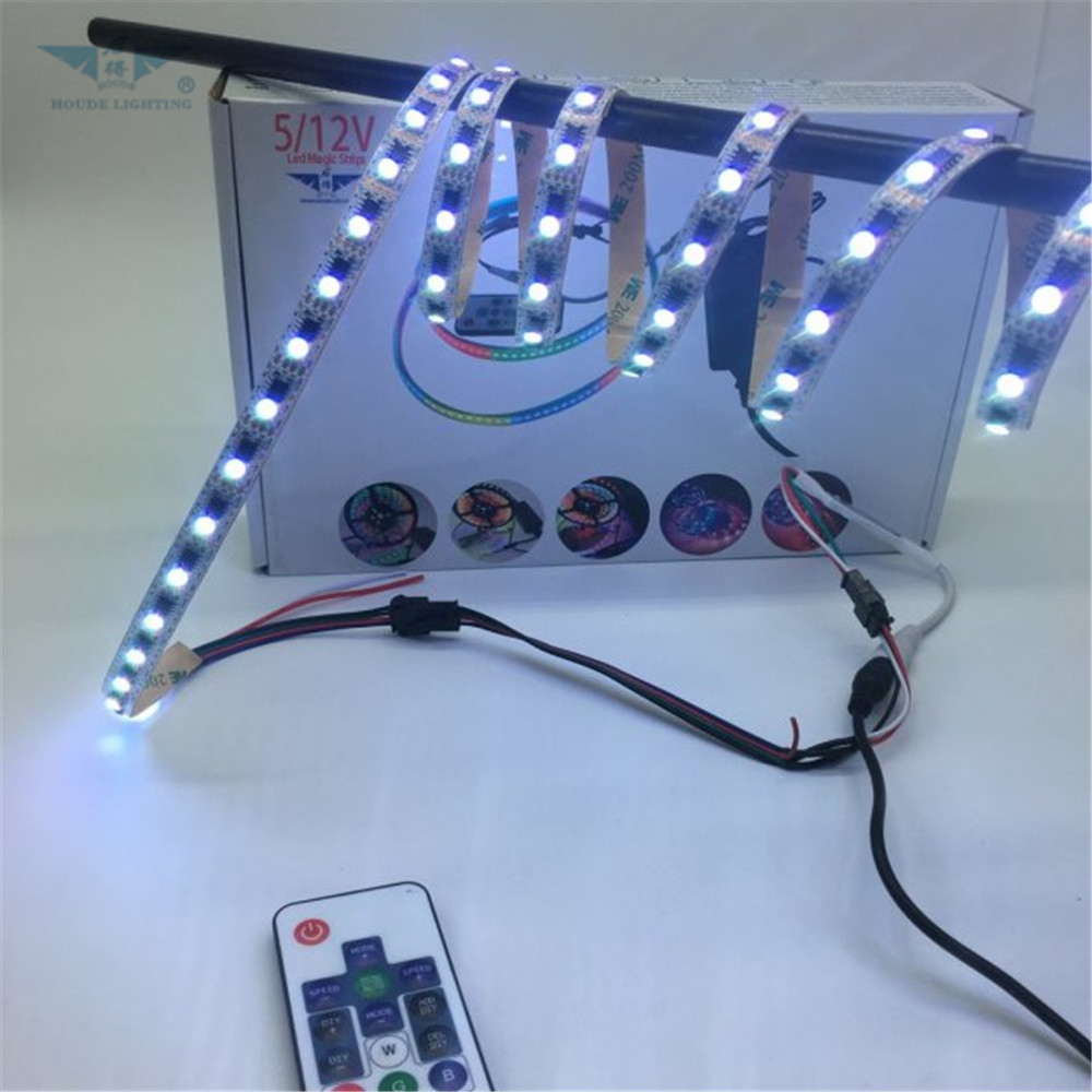 12V IC TMLED/Meter RGB Multi-Color Digital Strip with RF remote controller