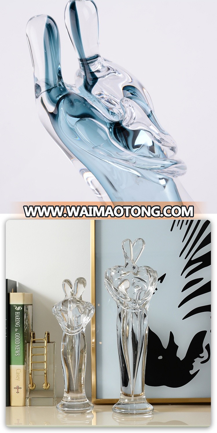 Crystal Handblown Art Hotel Livingroom Glass Figure Crafts for Home Decor Accessory