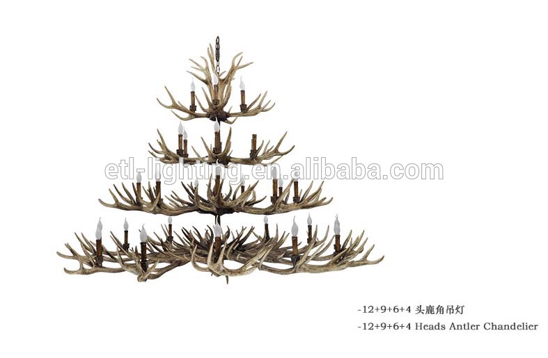 Deer antler chandelier for restaurant villa decoration resin antler chandelier lighting ETL89151