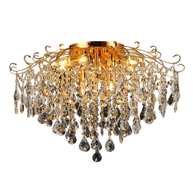 European luxury ceiling crystal lamp living room chandelier bedroom lamp K9 crystal chandelier manufacturers wholesale