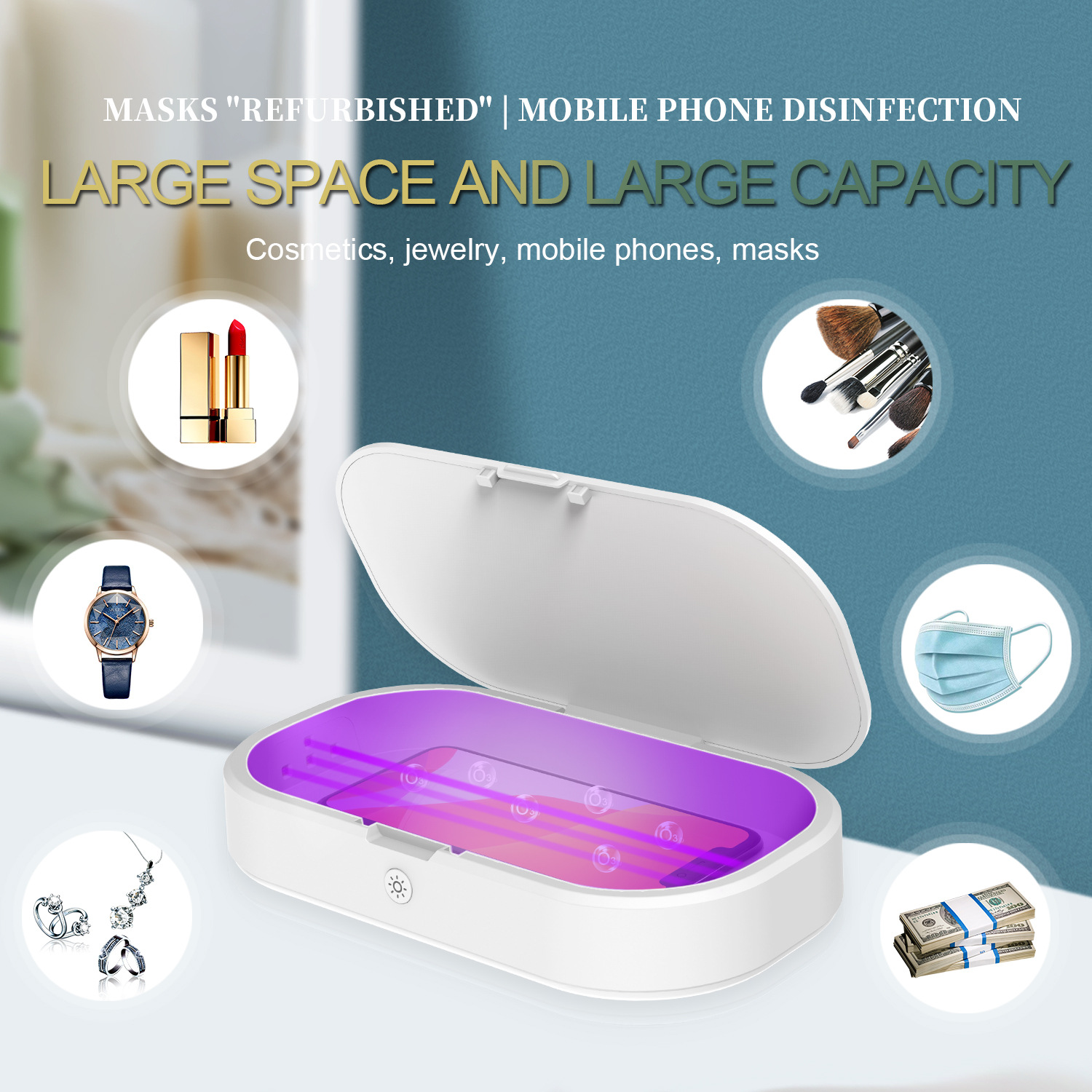 2020 Multifunctional UV Sterilizer Wireless Charger Mobile Phone Sterilizer Box UV Lamp Sterilizer Box