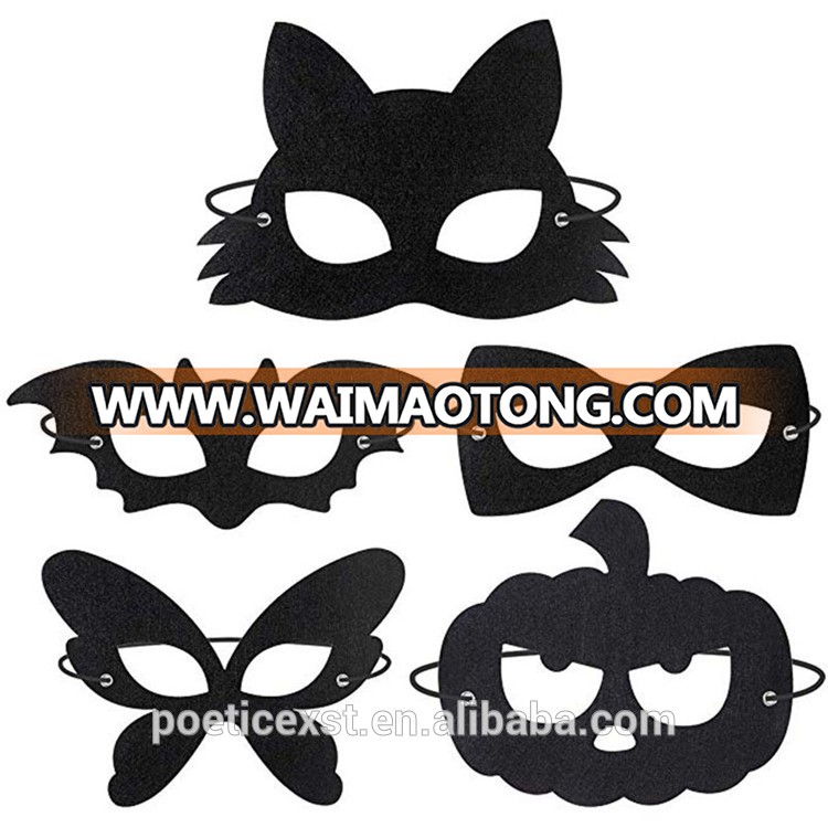 PoeticExst Antique Half Face Felt Animal Cat Bat Butterfly Halloween Masks Masquerade Ball Masks