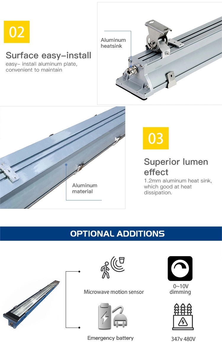 Outdoor project IP67 triproof waterproof dustproof  led linear light fixture