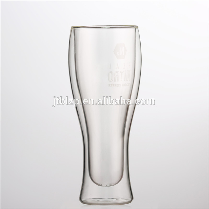 Heat Resistant reusable creative beer cup double wall glass