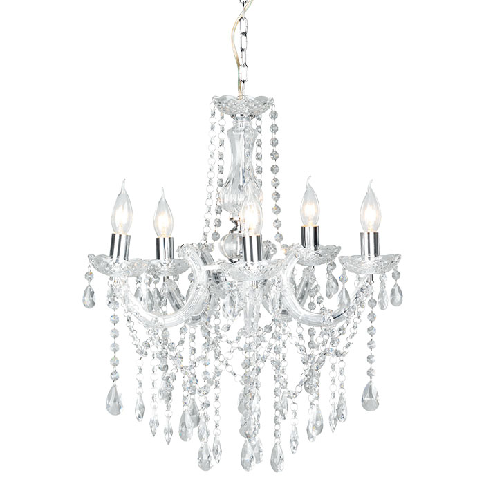 Crystal Chandelier 5 Lights Crystal-Like Acrylic Clear Color NS-120201W