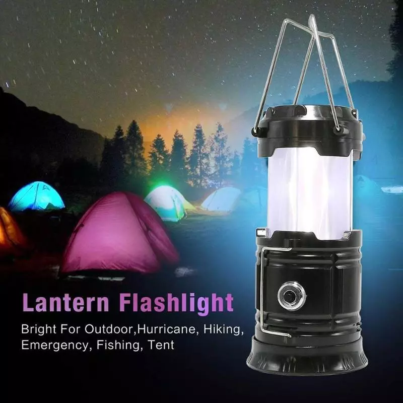 Portable Outdoor LED Flame Lantern 3-in-1 Camping Lantern for Hiking Collapsible AA Dry Battery LED camping light