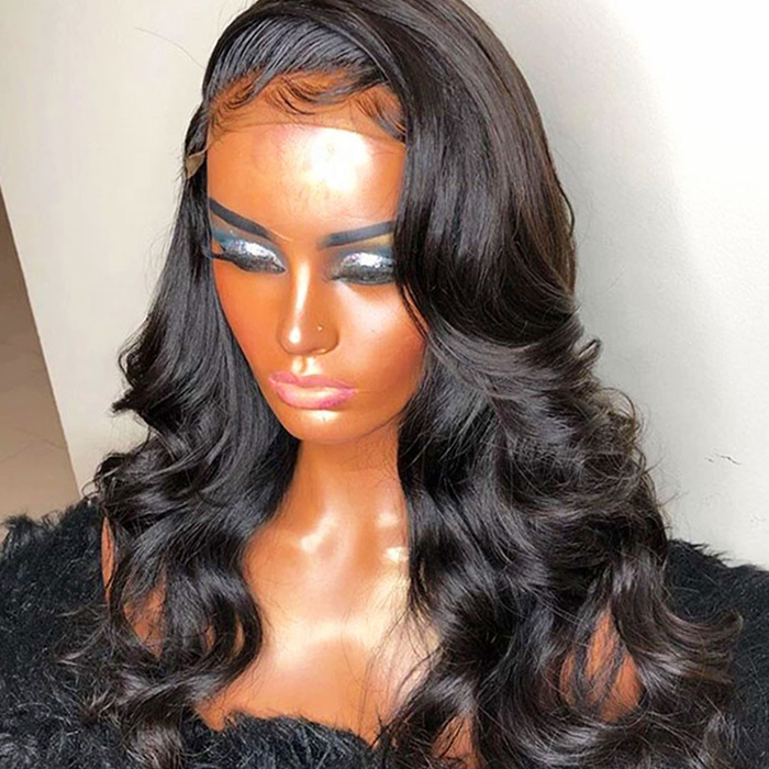 Wholesale Cuticle Aligned Unprocessed Vigrin Brazilian Human Hair Lace Front Wig 13x6 Pre Plucked Body Wavy Lace Frontal Wigs