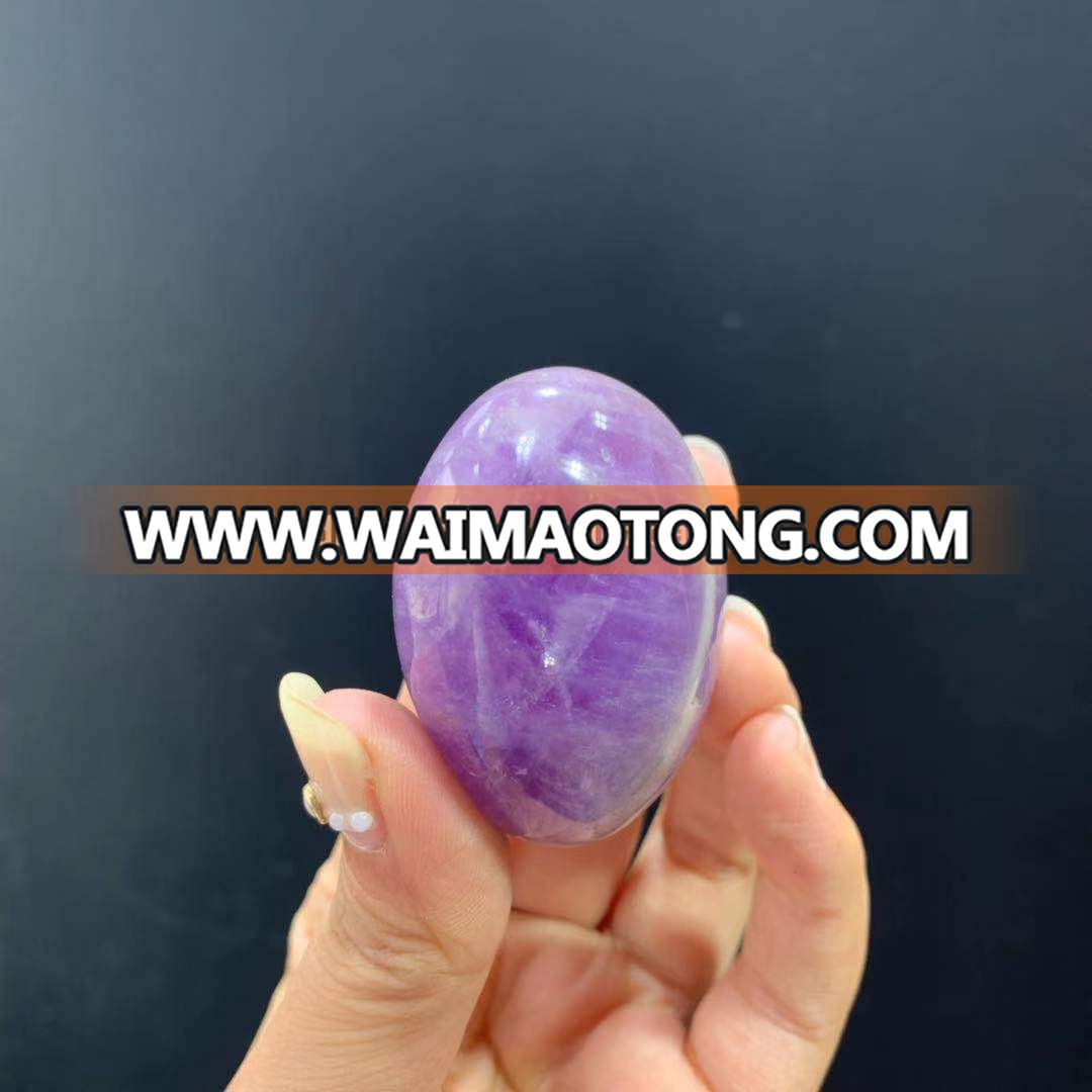 wholesale natural dream amethyst crystal palm purple crystal stone palm crystal craft for decoration