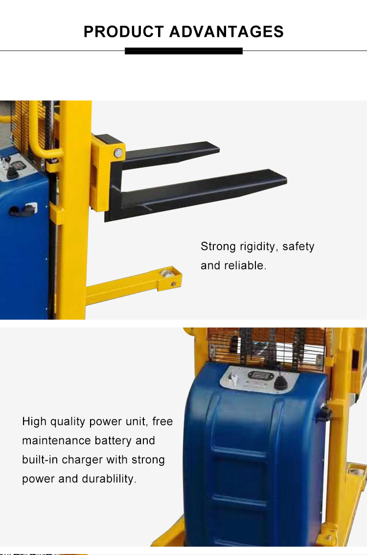 EJH super low  leg electric stacker with 600kg capacity