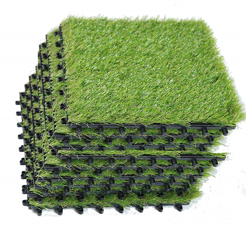 Easy installation Artificial DIY grass tiles for garden and balcony, WPC DIY tiles