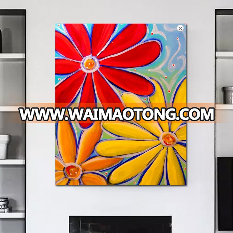 Modern Abstract Red Flower Posters and Prints Landscape Oil Painting on Canvas Cuadros Pictures on the Wall Art for Living Room