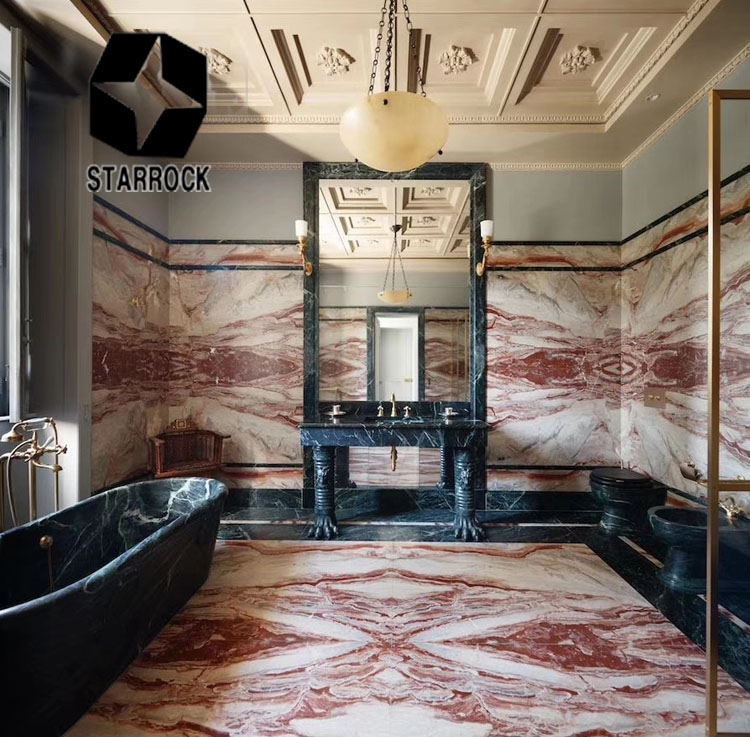 Italian Luxury Natural Polished Monica Red Marble Prices For Floor Tiles  And Big Slabs