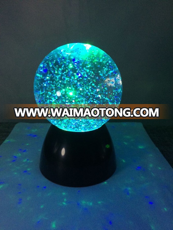 5.5" LED color change rotating  glitter water ball light