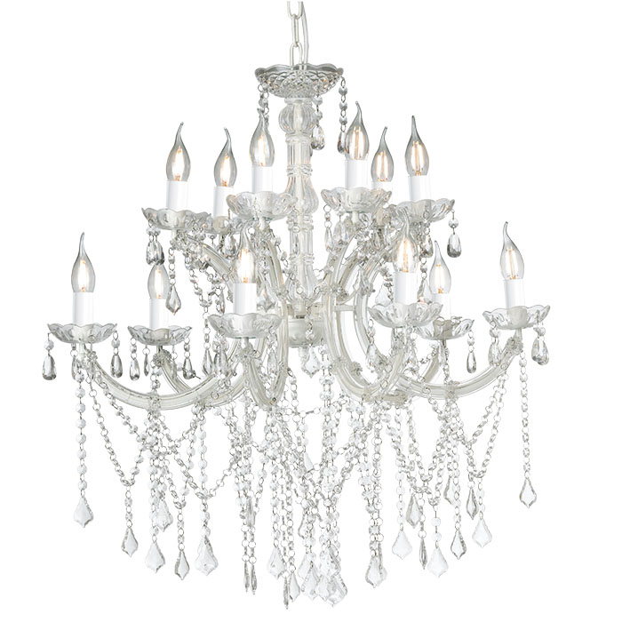 12 lights two layers acrylic decoration crystal chandelier NS-120026W