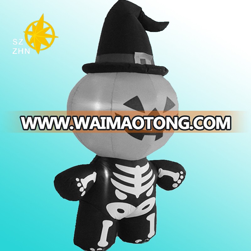 new colour pvc Inflatable halloween pumpkin skeleton ghost