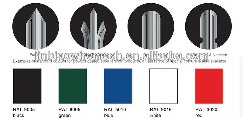 pvc coated  hot-dipped galvanized steel palisade fencing