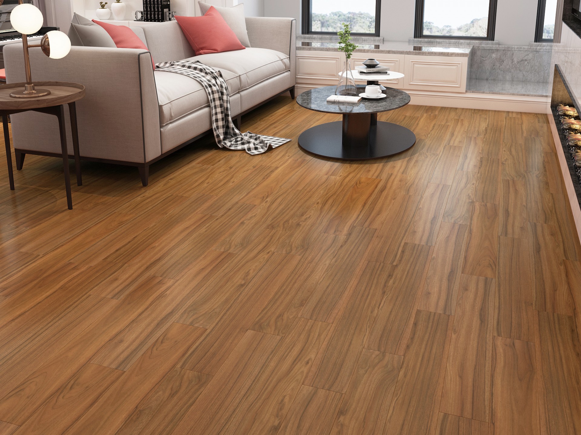 Scratch Resistant Multilayer Teak Engineered Wood Parquet Flooring