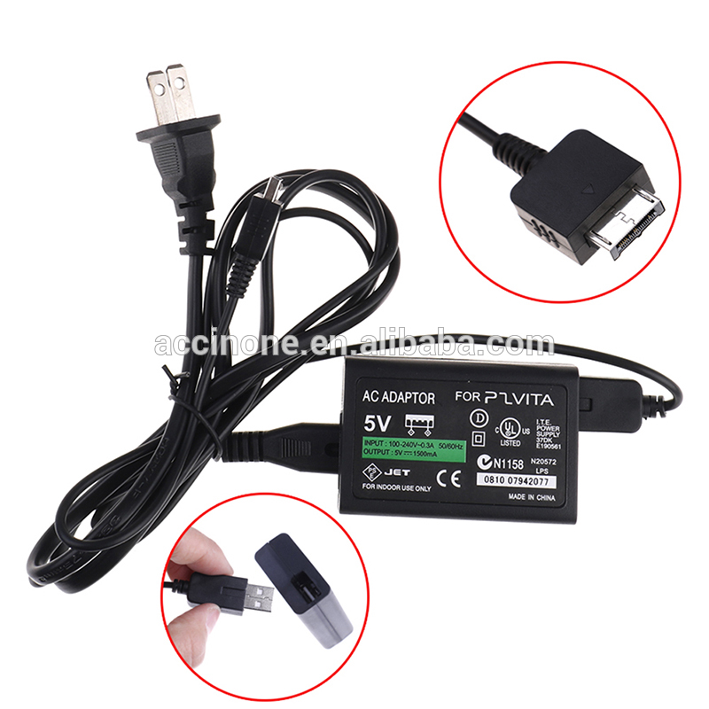 EU US Plug Home Charger For Sony for PS Vita 1000 PSV AC Adapter Power Supply + USB Data Cable Cord