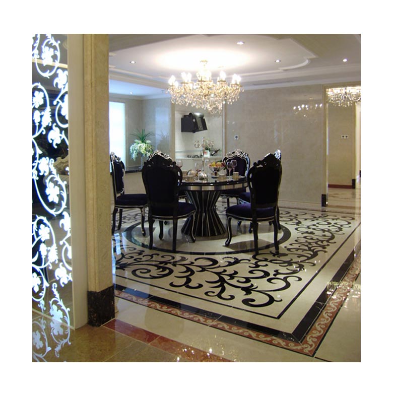 Hotel lobby flooring pattern home living room design flower marble floor medallions marble medallion tile