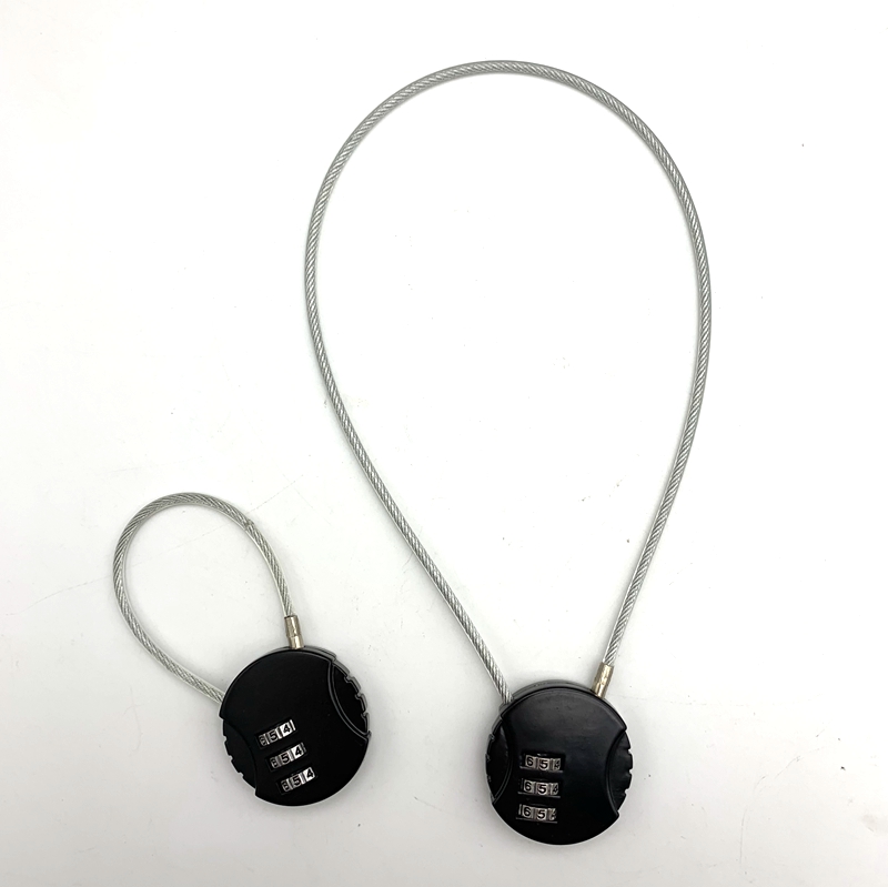 3 Digit Zinc Alloy Combination Spring Coil Cable Lock Helmet Lock Cable Mini Portable Spring Combination