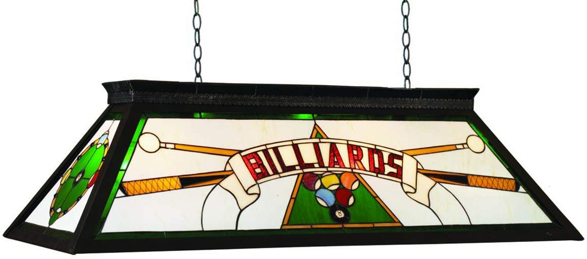 71402 Tiffany Stained Glass  4-Light Knockdown Frame Billiard Pool Table Light