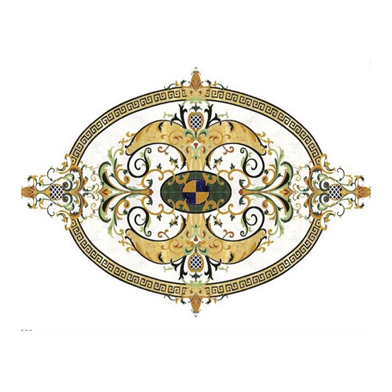 Hotel flooring pattern custom spain crema marfil marble colors water jet marble medallion