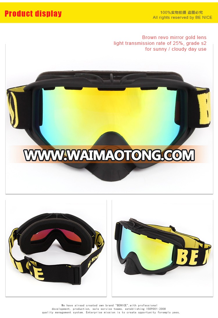 removable nose guard ski goggles soft rubber TPU snow goggles