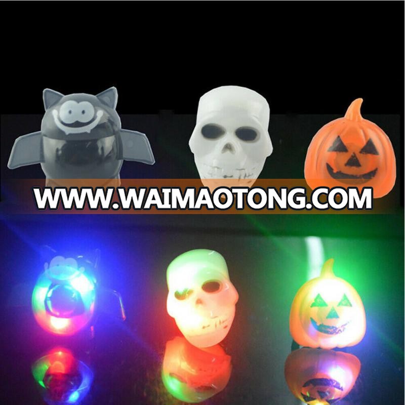 Halloween LED Ring Luminous Flash Finger Ring Toys for Children Party Favor Blinking  Rubber Rings Kids Adults Gifts Sets