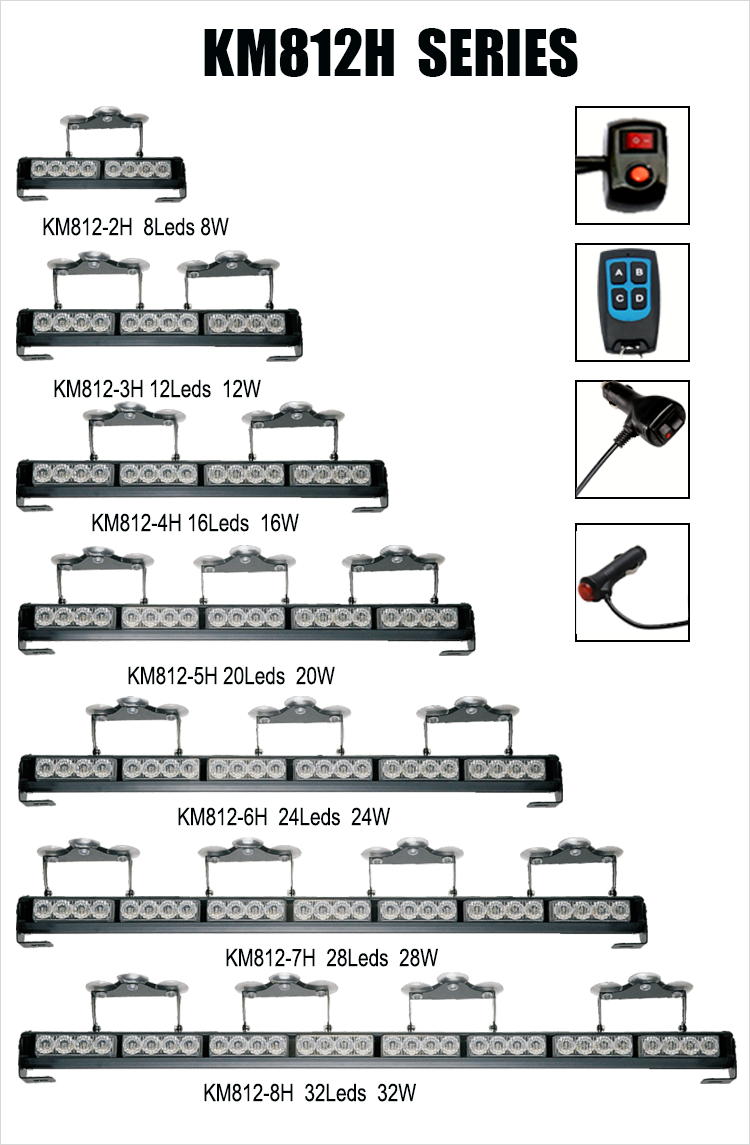 Vehicle indicator warning lightbar with 36W and size 42*27*10cm