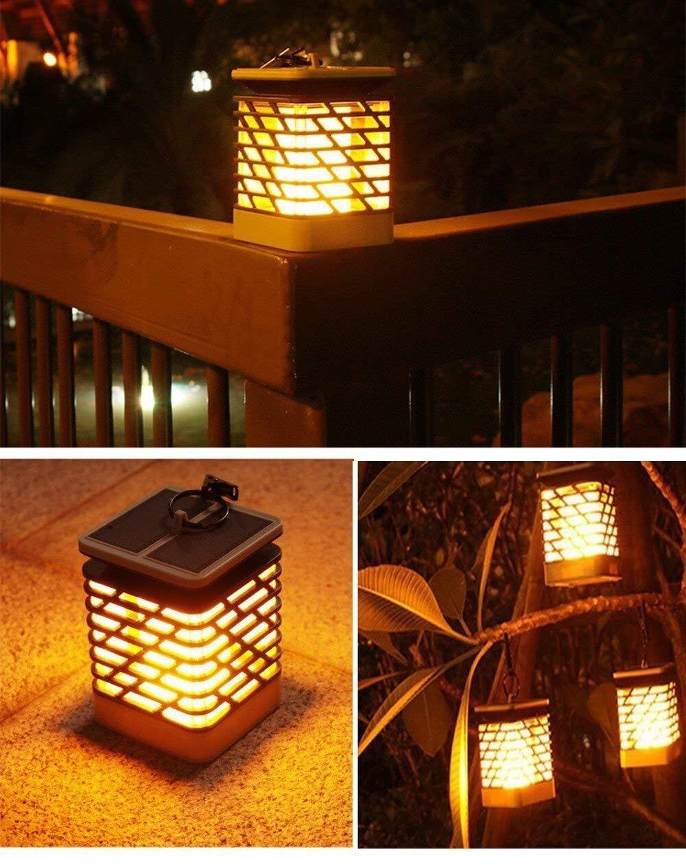 Solar Lights Waterproof Flickering Flames lantern Lights Outdoor Landscape Decoration