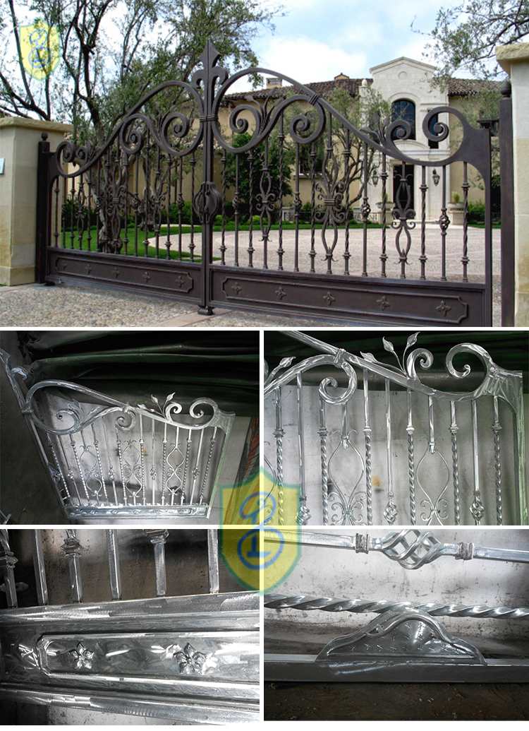 Top-selling modern automatic driveway cast iron gate