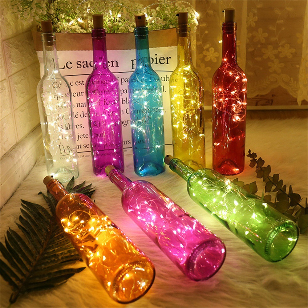 1M RGB Flash LED Cork Shaped LED Copper Wire String Light Wine Bottle lamps