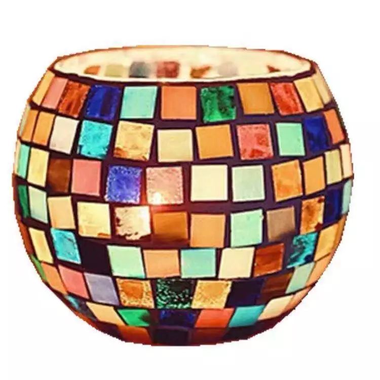 Romantic Ball Shape Glass Mosaic Candlestick Votive Candle Holder For Valentine's Day