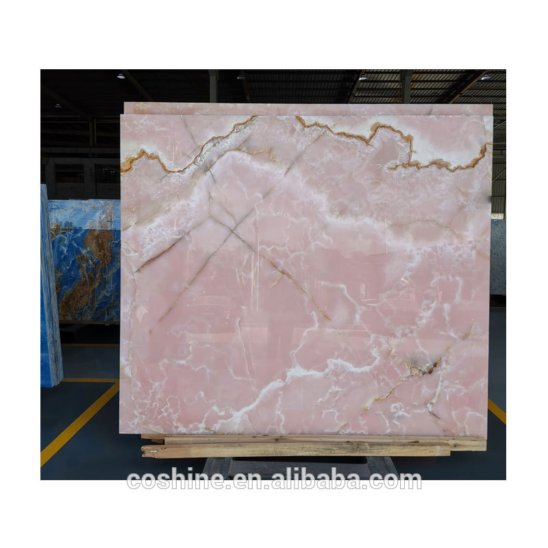 Vanity Top Option Pink Onyx Marble Stone Slabs